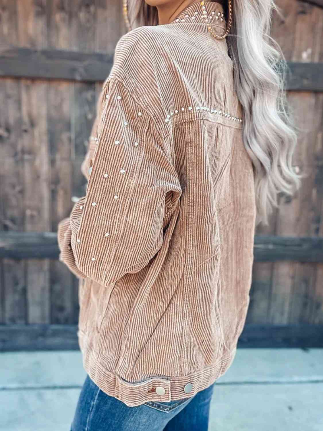 Smitten Studded Button-Down Jacket