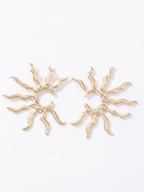 Geometric Sun Stud Earrings