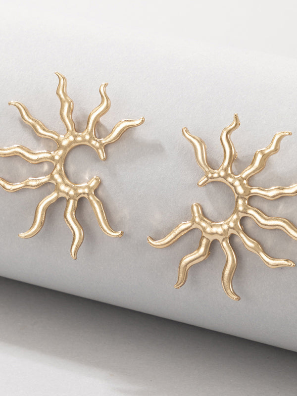 Geometric Sun Stud Earrings