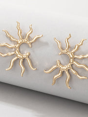 Geometric Sun Stud Earrings