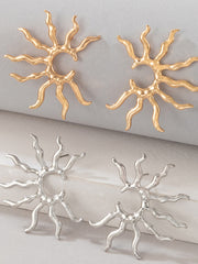 Geometric Sun Stud Earrings