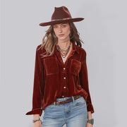 Over Board Velvet Top