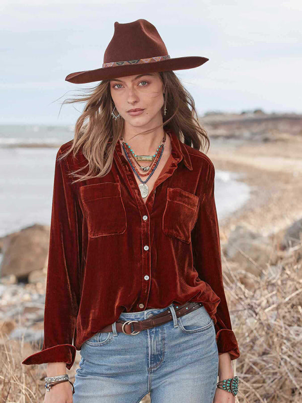 Over Board Velvet Top