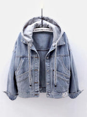 Hyacinth hooded denim jacket