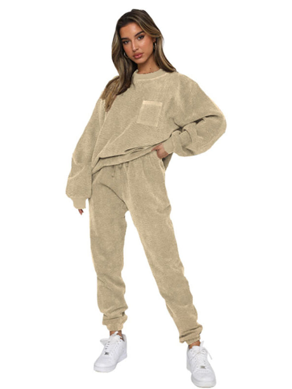 Me Time Corduroy Pullover Long Sleeve Two-piece Set