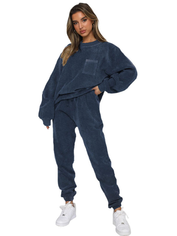 Me Time Corduroy Pullover Long Sleeve Two-piece Set