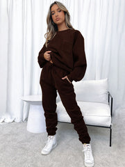 Me Time Corduroy Pullover Long Sleeve Two-piece Set