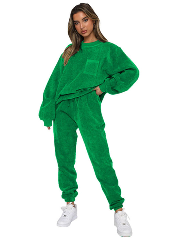 Me Time Corduroy Pullover Long Sleeve Two-piece Set