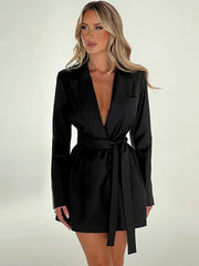 Abby Tie Waist Mid-length Suit Dress