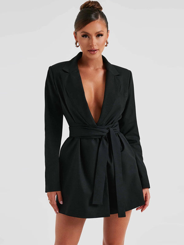 Abby Tie Waist Mid-length Suit Dress