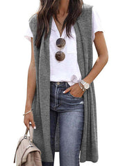 Say Yes Mid-length Cardigan Vest