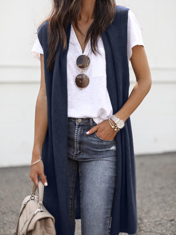 Say Yes Mid-length Cardigan Vest