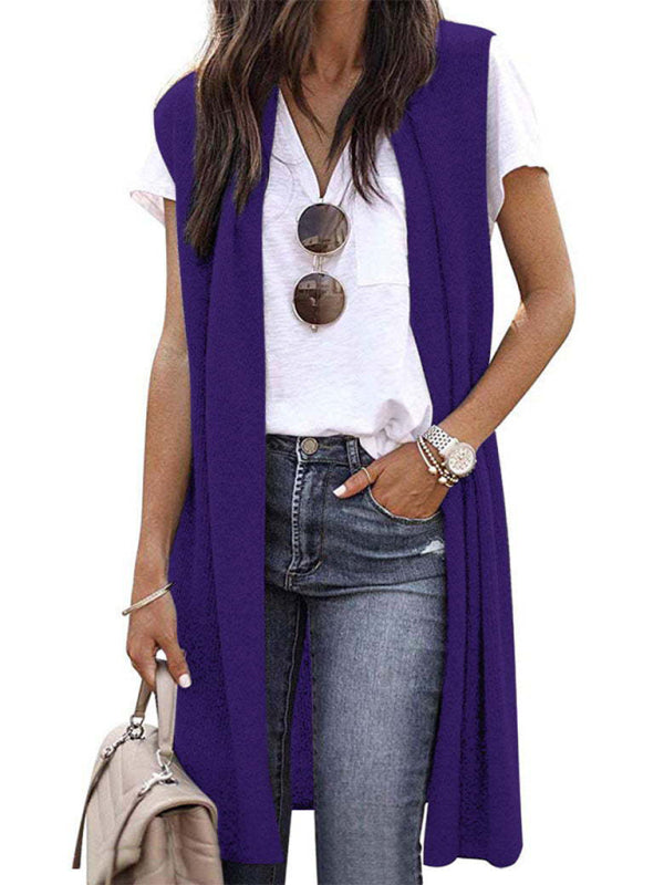 Say Yes Mid-length Cardigan Vest