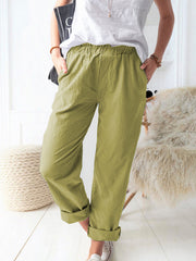 Wednesday Leisure Elastic Waist Straight Trousers